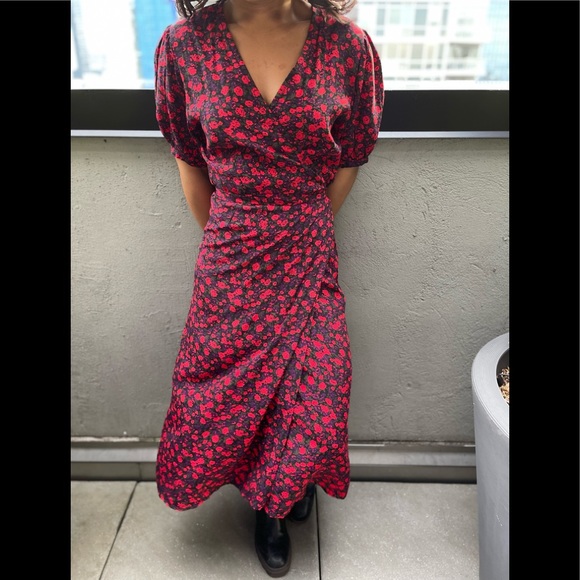 NWOT Sumaia Wrap Midi Dress Uma Floral Print - Picture 3 of 14